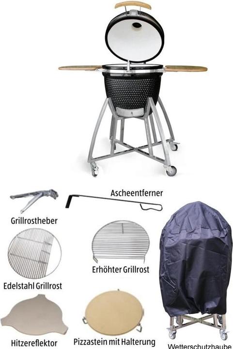 Image du produit Buschbeck Ensemble Kamado, 8 pièces, noir, surface de cuisson : 47 cm (470 mm)