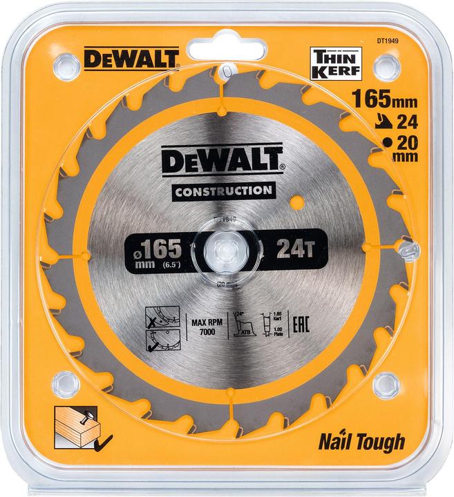 Productafbeelding DeWalt Cirkelzaagblad accu 165/20mm 24WZ