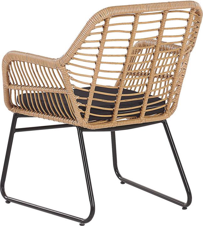 Immagine prodotto Beliani Set da salotto in rattan naturale con cuscini a 4 posti Nero MINORI