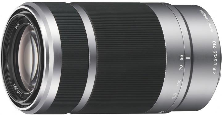 Actual product image Sony E 55-210mm f/4.5-6.3 OSS, E-Mount Silver (Sony E, APS-C / DX)