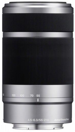 Actual product image Sony E 55-210mm f/4.5-6.3 OSS, E-Mount Silver (Sony E, APS-C / DX)