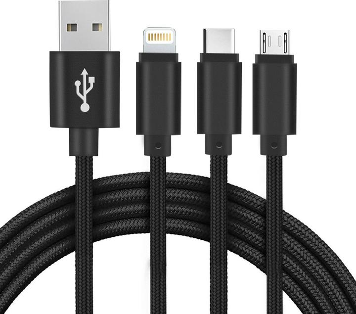 Actual product image Setty USB Typ A – USB C, Lightning, Micro USB (1 m, USB 3.0, USB 3.2 Gen 2, USB 2.0, USB 3.1, USB 3.2 Gen 2x2, USB 3.2 Gen 1)
