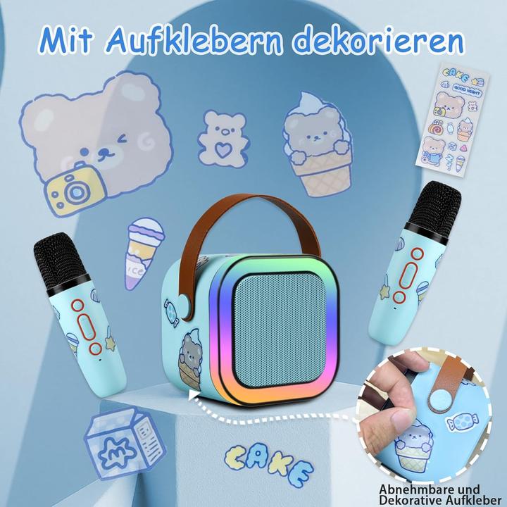 Immagine prodotto Lamjad Kinder Karaokemaschine mit zwei drahtlosen Mikrofonen
