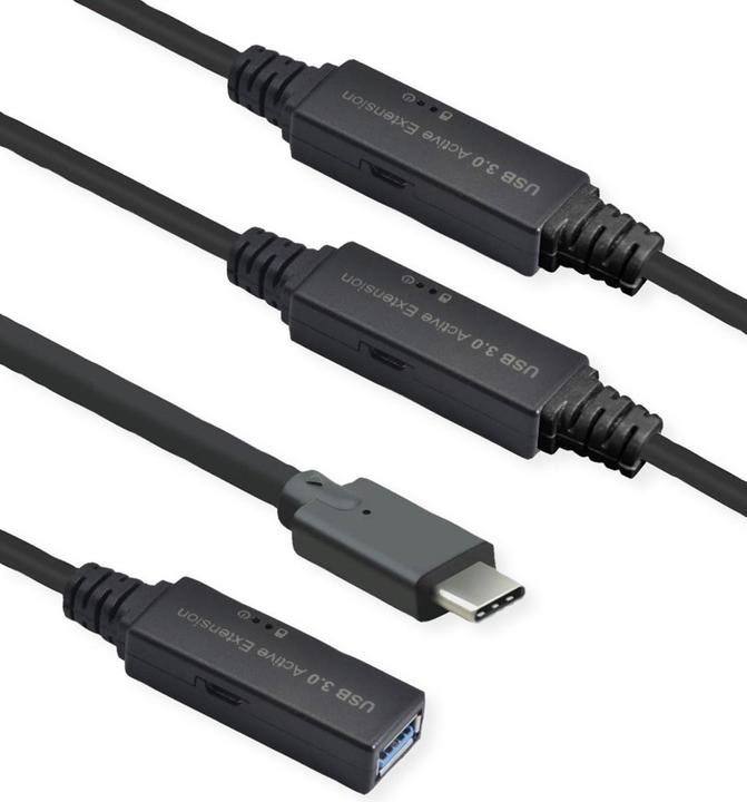 Actual product image Roline Ultra Long USB3.2 Gen1 Extension Cable C-A ST/BU 20 m - Cable - Digital/Date (20 m, USB 3.2 Gen 1)
