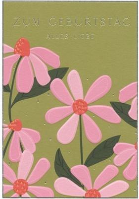 Immagine prodotto Taurus Kunstkarten Geburtstagskarte Blumen - Zum Geburtstag alles Liebe