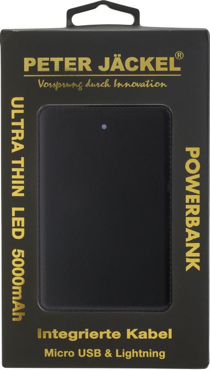 Produktbild Peter Jäckel Powerbank ULTRA THIN LED 5000mAh Black (5000 mAh)