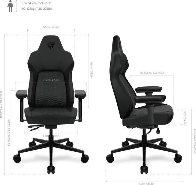 Productafbeelding Thunder X3 ThunderX3 CORE Slimme Ergonomische Gaming Stoel - Racer Blauw