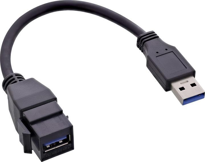 Actual product image InLine ® USB 3.2 Gen1 adapter cable, USB A male / Keystone female, 0.2m (0.20 m, USB 3.2 Gen 1)