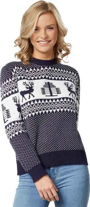 Produktbild tectake Weihnachtspullover Winterwunderland blau-weiss für Frauen (M)