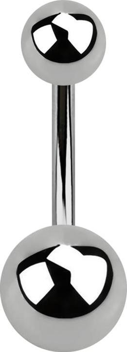 Star Piercing Sterile Banane silber mit zwei Kugeln (ohne Messing, Titan G23)