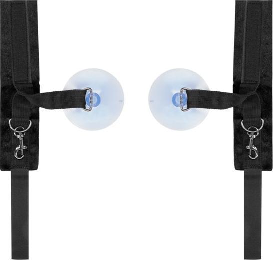 Actual product image Ouch! Velvet & Velcro Adjustable Handcuffs Suction Cup