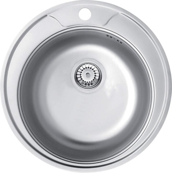 Deante 1 bowl Cornetto Plus round sink 48 cm steel (ZHC 0813) (Einbauspüle, 49 cm, 49 cm)