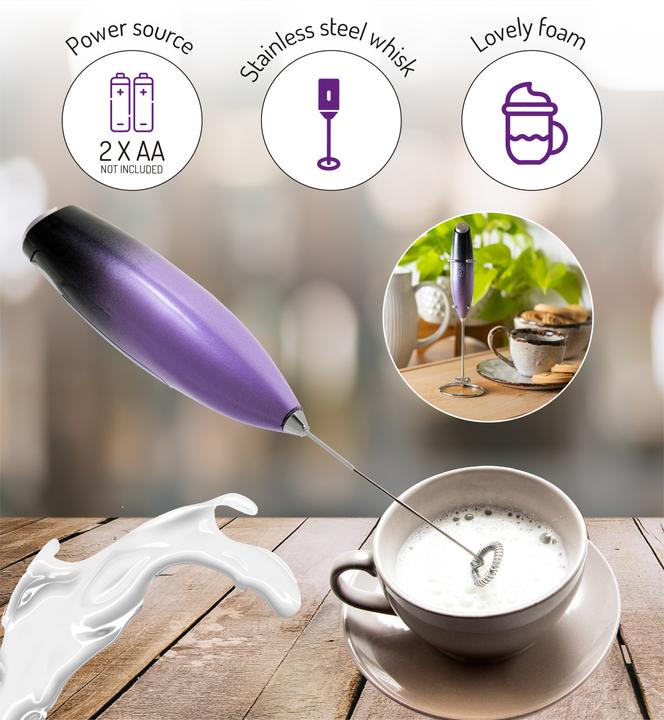Produktbild Adler AD 4499 Milk frother with a stand, Black/Purple