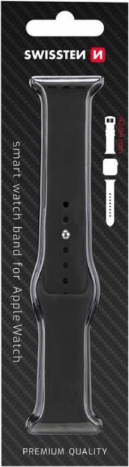 Produktbild Swissten Silicone band for apple watch 42-44 mm black (44 mm, 42 mm, Silikon)