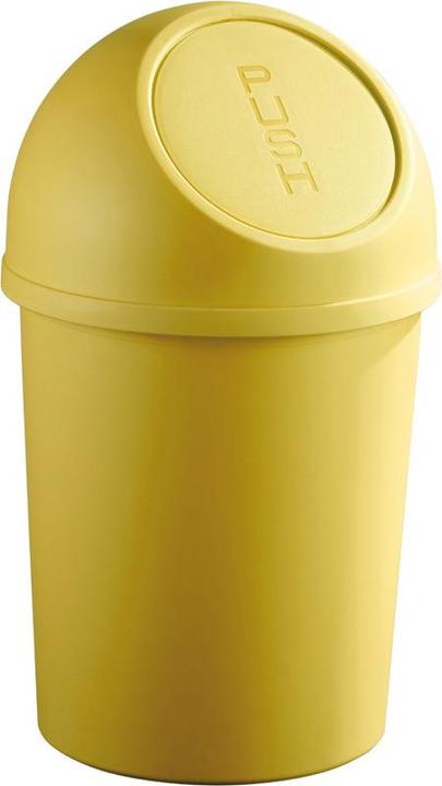 Actual product image Helit Waste bin with push-in flap, 6 litres, white round, made of PP, diameter: 216 mm, height: 375 m (6 l)