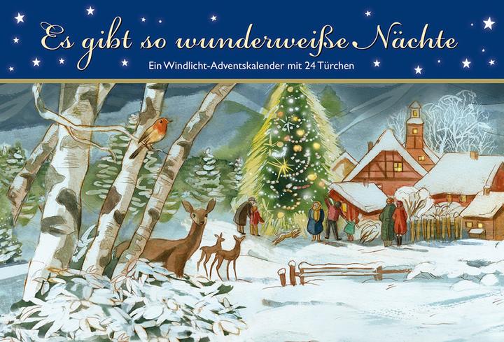 Actual product image There are such wonderful white nights. A lantern Advent calendar with 24 doors