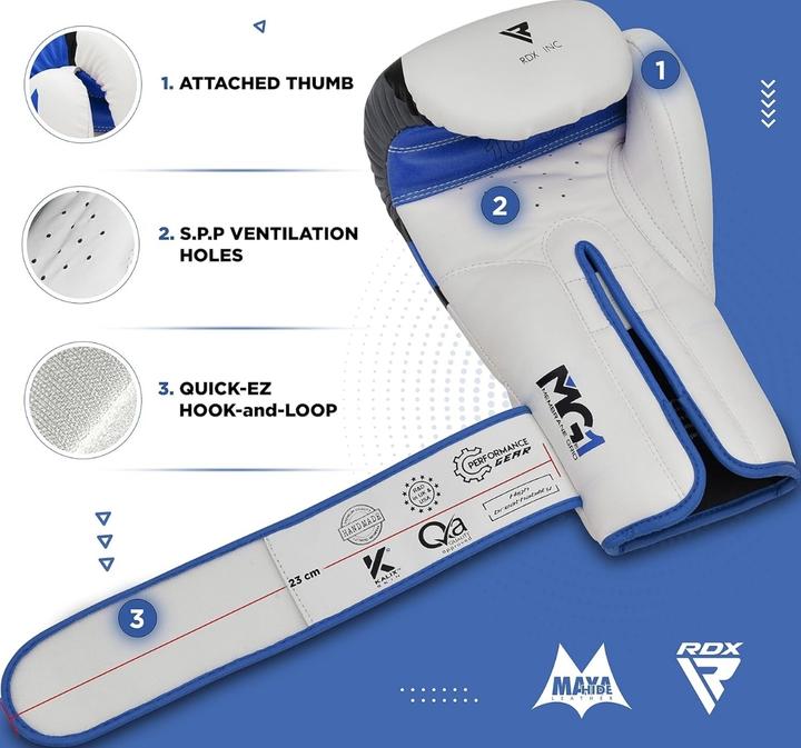 Immagine prodotto Rdx Guanti da boxe F7 Ego Blu (16 OZ)