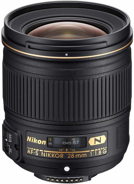 Nikon AF-S Nikkor 28mm f/1.8G (Nikon F, Plein format)
