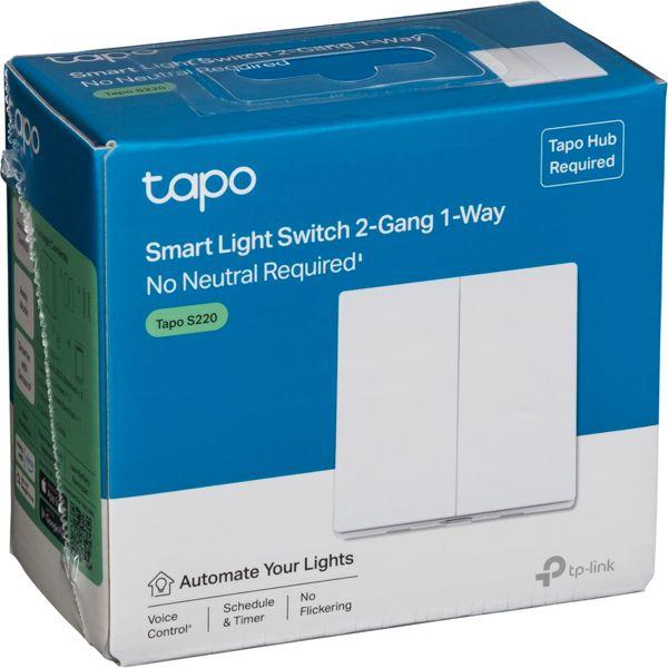 TP-Link Tapo Smart Switch, 2-standen 1-Weg, Kantelen, Wit, 1 st., Batterij, AAA, 50/60 Hz
