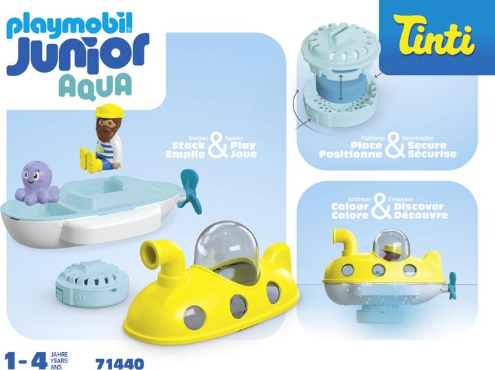 Actual product image Playmobil 71440 Playm. 1.2.3 AQUA & Tinti: Colourful submarine (71440, Playmobil 1.2.3)