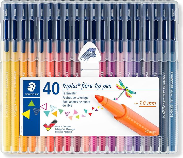 Image du produit Staedtler Triplus Color 323 Crayon-feutre Fin Multicolore 40 pièce(s) (Multicolore, 40 x)