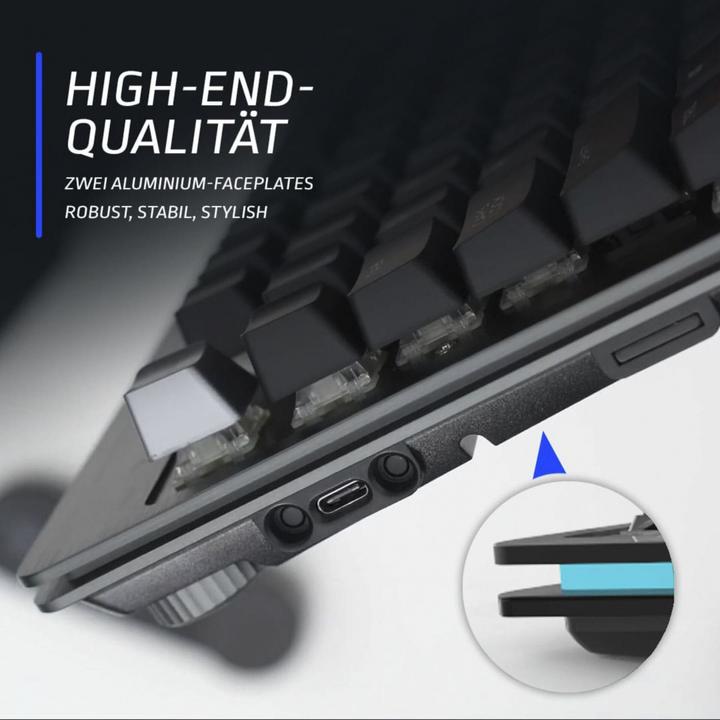 Actual product image Mountain Everest Core TKL Keyboard - MX Silent Red, ISO, DE Layout (DE, Cable)