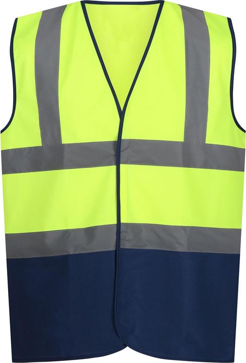Fluro Gelb, Marineblau