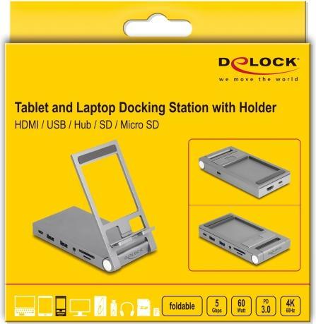 Actual product image Delock Tablet and notebook docking station 4K with integrated (USB-C, 1 Ports)