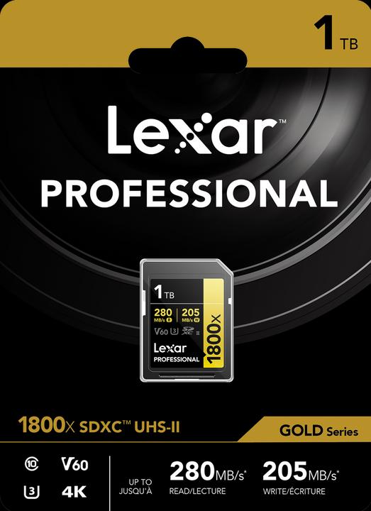 Actual product image Lexar Professional (1000 GB, SDXC, U3, UHS-II)