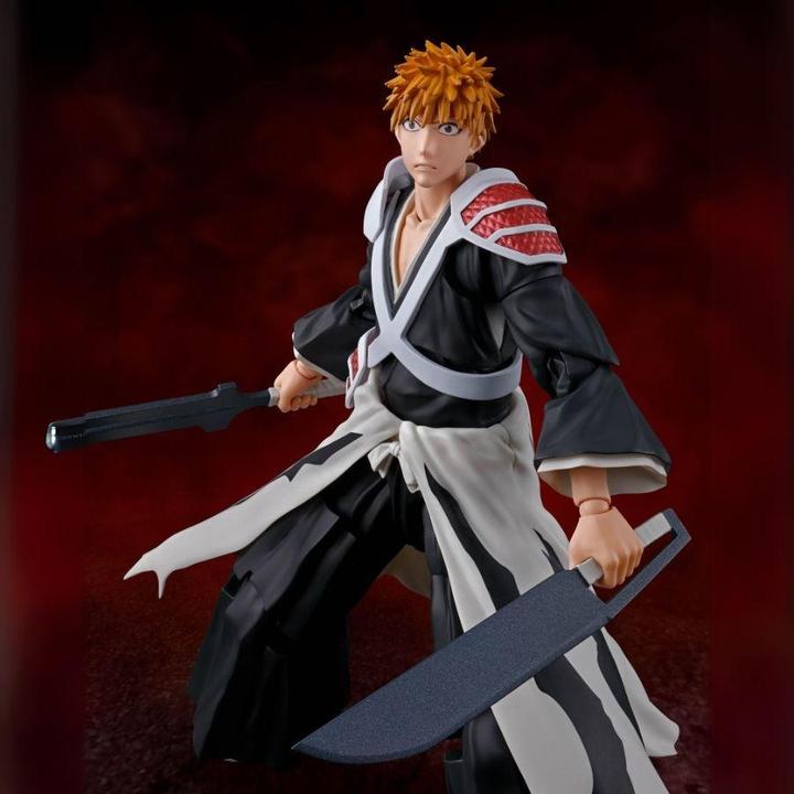 Actual product image Bandai Bleach: Thousand-Year Blood War S.H. Figuarts action figure Ichigo Kurosaki Dual Zangetsu 16 cm