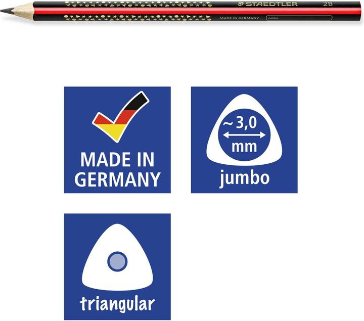 Produktbild Staedtler Tricki Dicki Schreiblern Bleistift 2B2er (2B, 2 x)