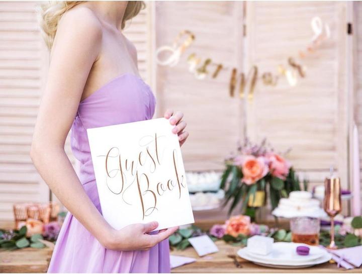 Produktbild Partydeco Gästebuch Guest Book 20 x 24.5 cm, Weiss/Rosegold (20 x 24.5 cm)