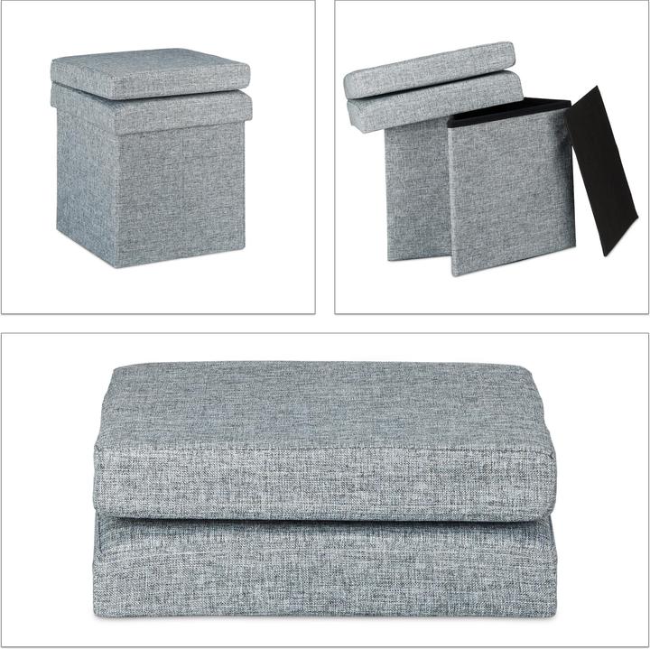 Actual product image Relaxdays Folding Storage Ottoman