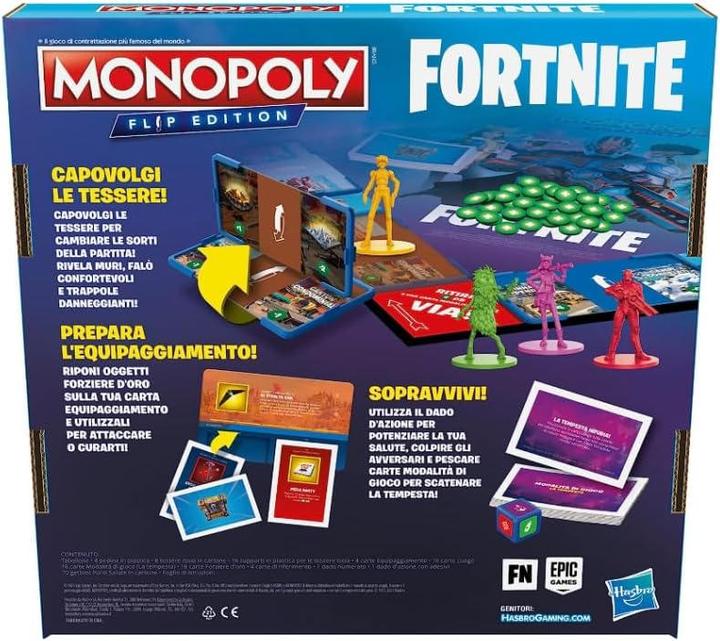 Immagine prodotto Hasbro Gaming Monopoly Flip Edition: Fortnite - gioco da tavolo dai 13 anni in su, Monopoly ispirato al videogioco