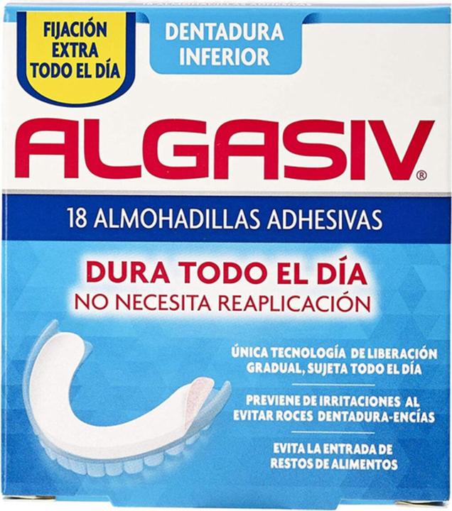 Produktbild Algasiv Adhesive Pads for Lower False Dentures Last All Day and Protect Gums 18 Units