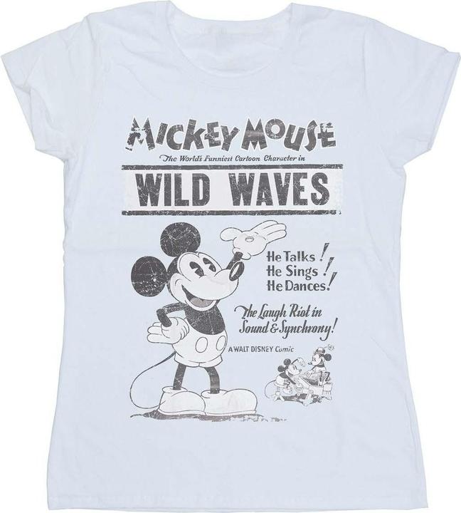 Actual product image Disney Womens/Ladies Mickey Mouse Making Waves Cotton T-Shirt (XL)