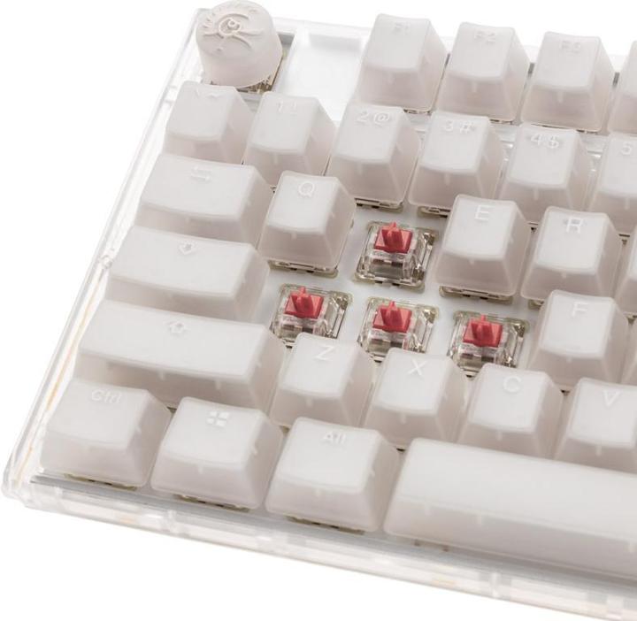 Produktbild Ducky One 3 Aura White Gaming Tastatur, RGB LED - MX-Silent-Red (US) (US, Kabelgebunden)