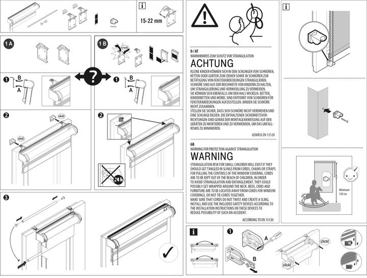 Produktbild My home EASYFIX Doppelrollo (45 x 150 cm)