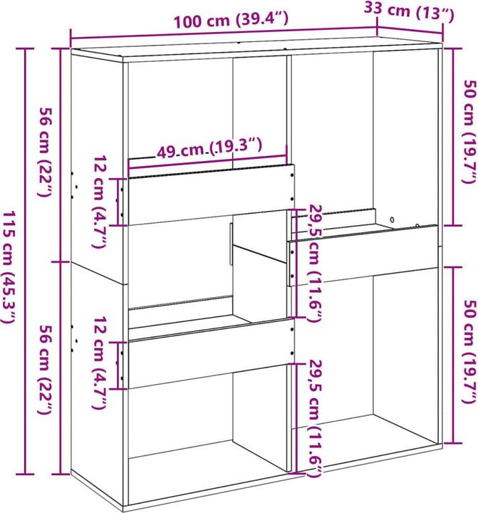 Produktbild VidaXL Luke (100 x 33 x 115 cm)