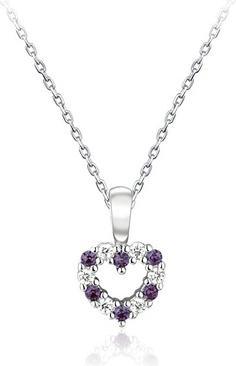 JVD Silver Girls Necklace Heart With Zircons