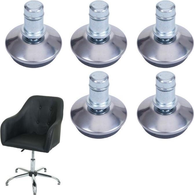Produktbild Mendler 5er-Set Bodengleiter HWC-K74 statt Rollen - fester Stand für Bürostuhl/Esszimmerstuhl, Fussgleiter