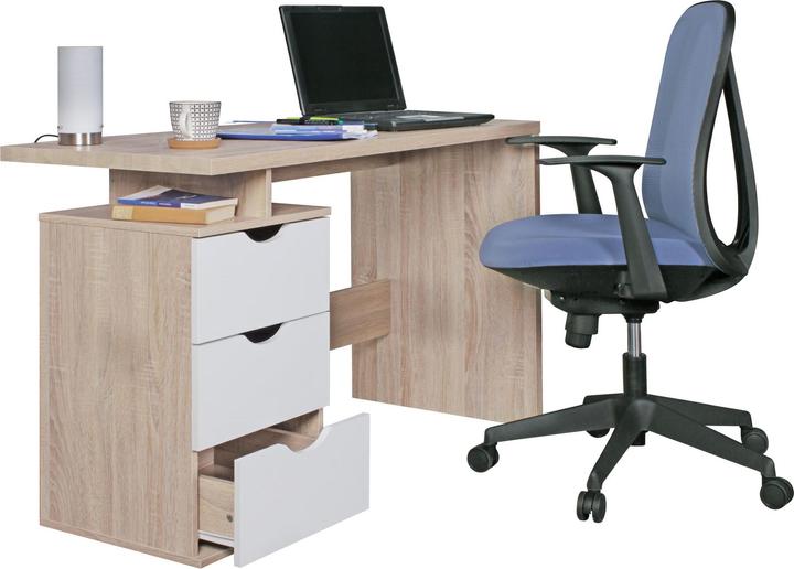 Image du produit FineBuy Table de bureau 120 x 76 x 53 cm Chêne Sonoma / Blanc Table de bureau pour ordinateur | T... (120 x 53 x 76 cm)