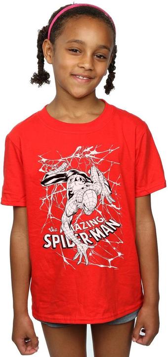 Actual product image Girls Spider-Man Web Crawler Cotton T-Shirt (140, 146)