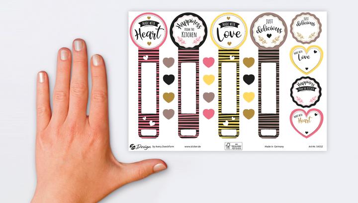 Actual product image Avery Motif sticker A5 KITCHEN seal sticker