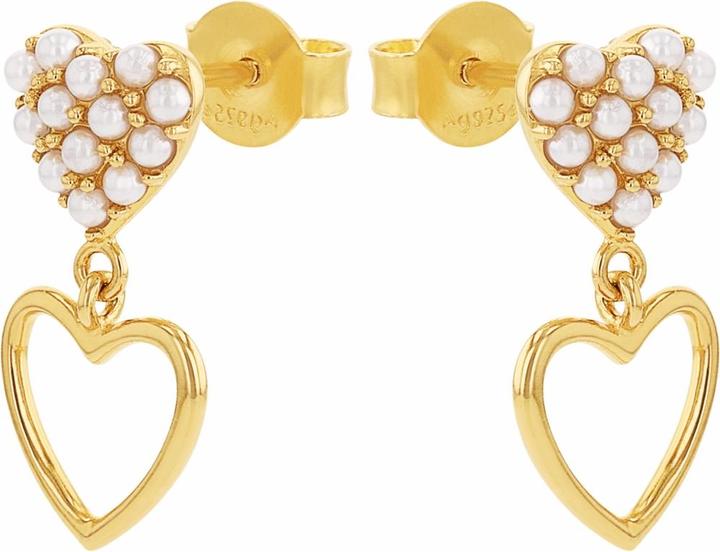 Actual product image Amor ear jewellery for women, 925 Sterling silver, glass bead | heart (Silver 925)