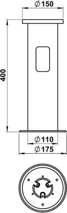 Actual product image Albert Leuchten Cylinder and cuboid recessed base for bollard luminaire