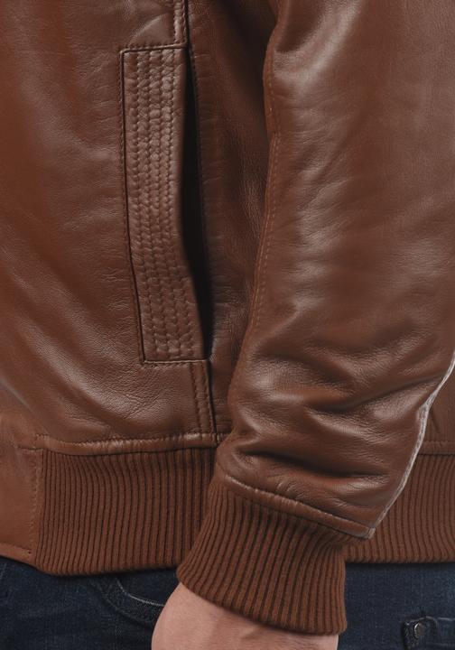 Actual product image Solid Famash Men's Leather Jacket (L)