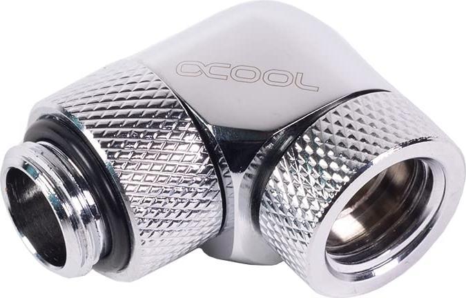Actual product image Alphacool HF Angle adapter 90° rotatable G1/4 AG to G1/4 IG Chrome