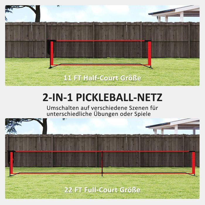 Image du produit Swisshandel24 Pickleball-Netz tragbares Set 6,7 m Pickleball-System mit Ballsammler, Bälle