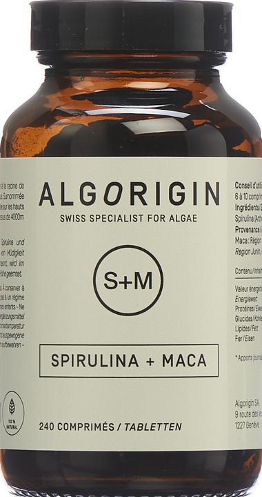Produktbild Algorigin Spiruline + Maca Tabl (240 Stück, Tabletten, 280 g)